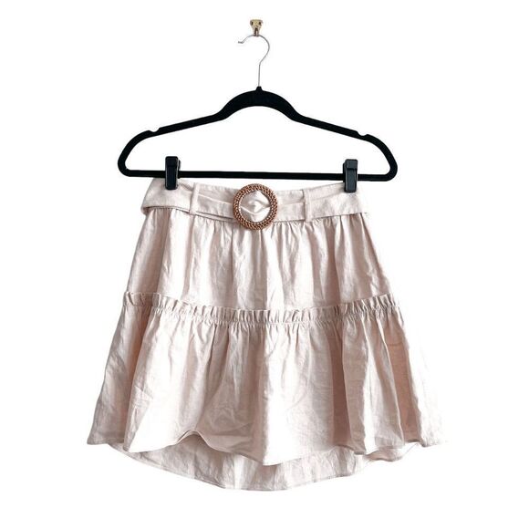 Topshop Womens Mini Skirt Pleated Buckle Accent Blush Pink Size 6 NWT - Picture 1 of 8